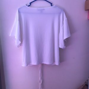 White Jaw-string Top